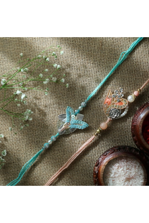 Set of 2 Rakhi for Brother Rakhi Thread Bracelet for Bhai Bhabhi Bhaiya veera Raksha Bandhan Rakhi Set Dora Bracelets with gift Pack for Brother Sister Indian Traditional Raksha Bandhan Festival