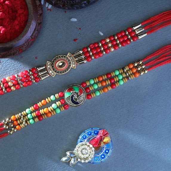 Set of 2 Rakhi for Brother Rakhi Thread Bracelet for Bhai Bhabhi Bhaiya veera Raksha Bandhan Rakhi Set Dora Bracelets with gift Pack for Brother Sister Indian Traditional Raksha Bandhan Festival