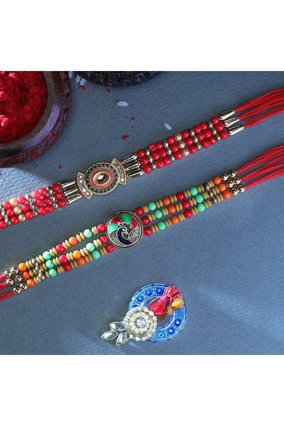 Set of 2 Rakhi for Brother Rakhi Thread Bracelet for Bhai Bhabhi Bhaiya veera Raksha Bandhan Rakhi Set Dora Bracelets with gift Pack for Brother Sister Indian Traditional Raksha Bandhan Festival