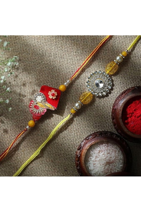 Set of 2 Rakhi for Brother Rakhi Thread Bracelet for Bhai Bhabhi Bhaiya veera Raksha Bandhan Rakhi Set Dora Bracelets with gift Pack for Brother Sister Indian Traditional Raksha Bandhan Festival