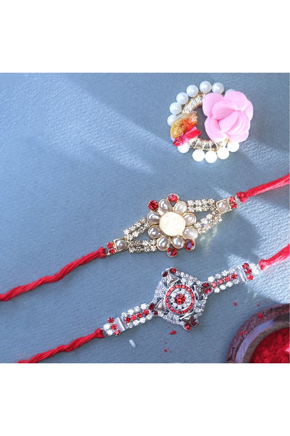 Set of 2 Rakhi for Brother Rakhi Thread Bracelet for Bhai Bhabhi Bhaiya veera Raksha Bandhan Rakhi Set Dora Bracelets with gift Pack for Brother Sister Indian Traditional Raksha Bandhan Festival