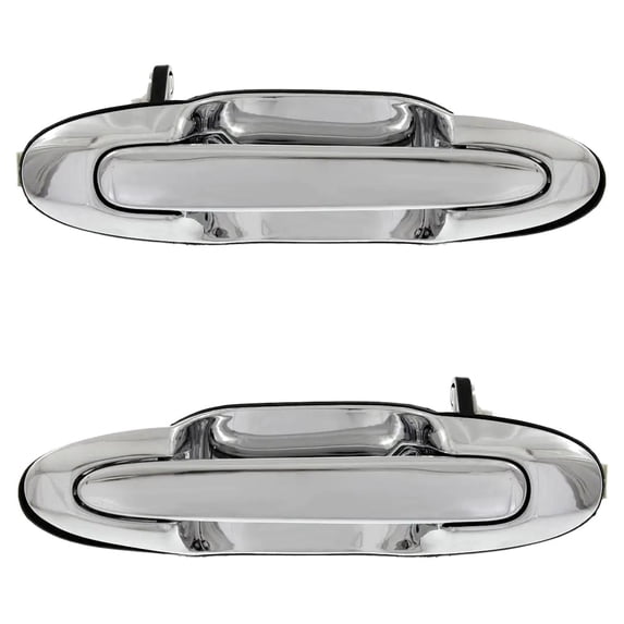 Set of 2 Rear Exterior Door Handle Compatible with 2000-2006 Mazda Mpv Chrome Without Key Hole LC6272410H-PFM LC6273410H-PFM LX Lx-sv DX ES New OE Replacement Outside Handle Direct Fit