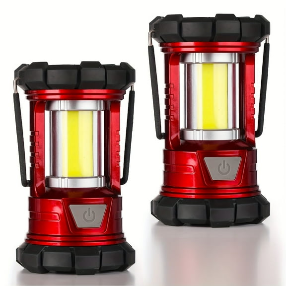 Set of 2 Rechargeable Camping Lights, 1500 Lumens with 3 Lighting Options, LED Flashlights That Charge Phones, Compact And Portable for Emergencies And Outdoor Use, Ideal for Power Outages