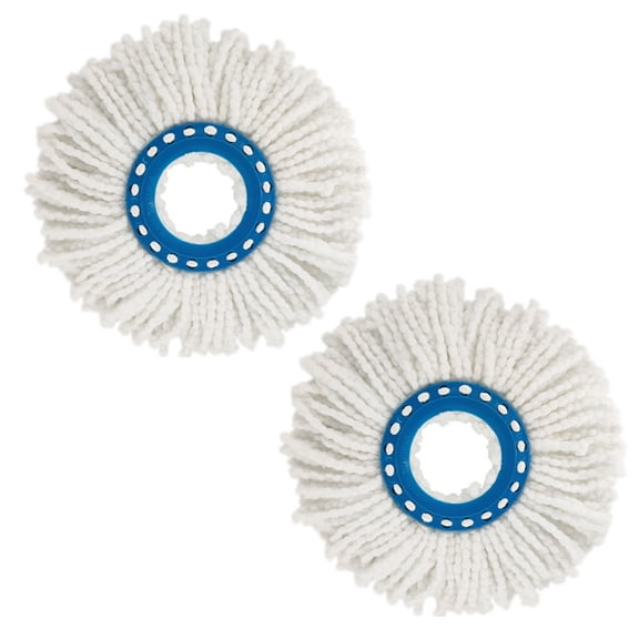Set Of 2 Replacement Heads Clean Twist Disc Mop, Ideal For Stone Tiles And Floors, Microfiber Absorbs Water And Dirt, Replacement Fringes, Easy To Change