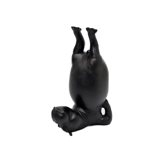 Set of 2 Resin Bookends, Black Hippo Upside Down Sculpture, Creative Desktop Bookshelf Decor, Heavy Duty Book Stand Holder for Home Office Study Room Gift