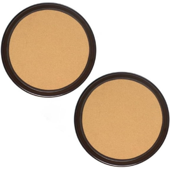Set of 2 Round 12 Anti-Slip Serving Tray with Cork Surface Brown Color- Multi-Purpose Serving Trays Food Server Food Service Trays for Restaurant Parties Breakfast Cafe Bar