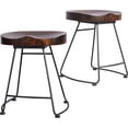 thumbnail image 1 of Set of 2 Rustic Saddle Seat Barstools with Tubular Metal Base,Retro Country Style Bar Chair,Kitchen Island Stool,Easy Assembly I Backless,with Footrest,18.5Inch, 1 of 7