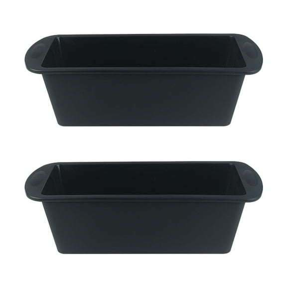 Set of 2 Silicone Bread Loaf Pans - Baking Mold For Baking Cakes,Brownies,Long loaf of bread Cheesecakes,Homemade Cakes Breads,Meatloaf,Ice brickand and More black