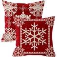thumbnail image 1 of Set of 2 Sister Birthday Gift Joy Peace Noel Beautiful Snowflakes Body Red Cotton Burlap Linen Throw Pillow Case Cushion Cover Sofa Outdoor Decorative Square 18X18 Inches, 1 of 4
