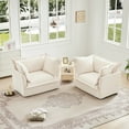 thumbnail image 1 of Set of 2 Slipcovered Armchairs,Deep Seat Accent Chair Set for Living Room, Reading Room, Bedroom and Working Spaces,Armchair Sets with Large Soft Pillows, 1 of 9