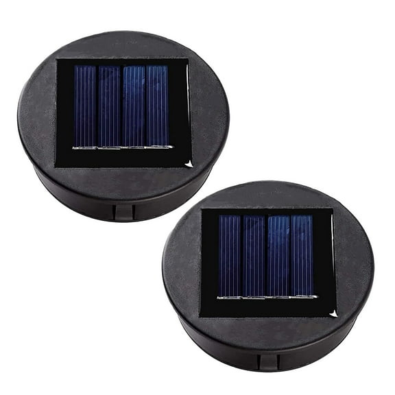 Set Of 2 Solar Lights Replacement Top with Led Bulbs Solar Panel Lantern Lid Lights Replacement Top Light Bulb Replacement Part for Outdoor Hanging Lanterns for Led Solar Lights