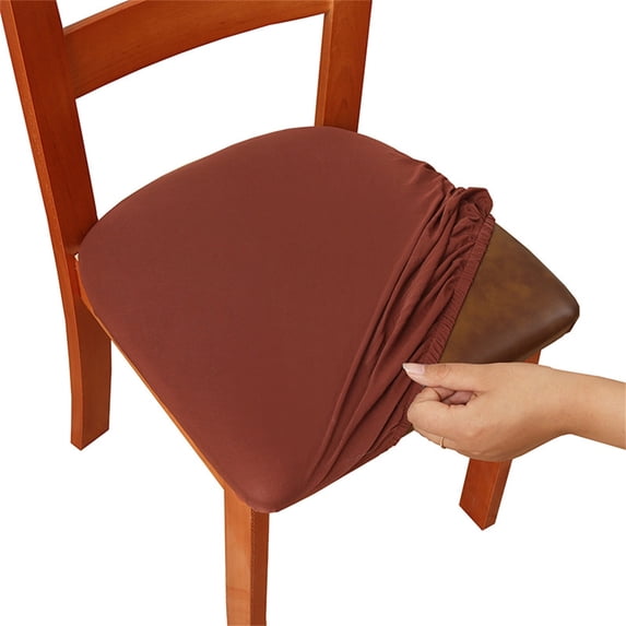 Set of 2 Solid Color Brushed High Elastic Chair Cover, Soft And Comfortable Chair Seat Cover Anti-Slip Chair Slipcover Suitable for Dining Kitchen Restaurant Banquet Dining Chair 14-19 in