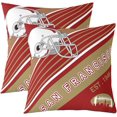 thumbnail image 1 of Set of 2 Sports Throw Pillow Covers 18x18 Inch, Football Pillow Covers, Red Gold Rugby Cushion Covers, American Football Reversible Decorative Square Pillow Cases, 1 of 5