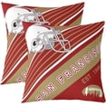 thumbnail image 1 of Set of 2 Sports Throw Pillow Covers 20x20 Inch, Football Pillow Covers, Red Gold Rugby Cushion Covers, American Football Reversible Decorative Square Pillow Cases, 1 of 5
