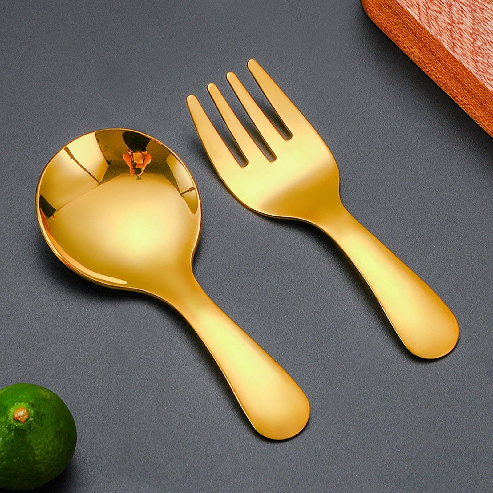 Set of 2 Stainless Steel Baby Spoon and Fork - Short Handle, Mirror Polished, Ideal for Mini Ice Cream, Dessert, Tea, and Soup - Kitchen Cutlery Utensils - Walmart.com Set of 2 Stainless Steel Baby Spoon and Fork - Short Handle, Mirror Polished, Ideal for Mini Ice Cream, Dessert, Tea, and Soup - Kitchen Cutlery Utensils - Walmart.com
