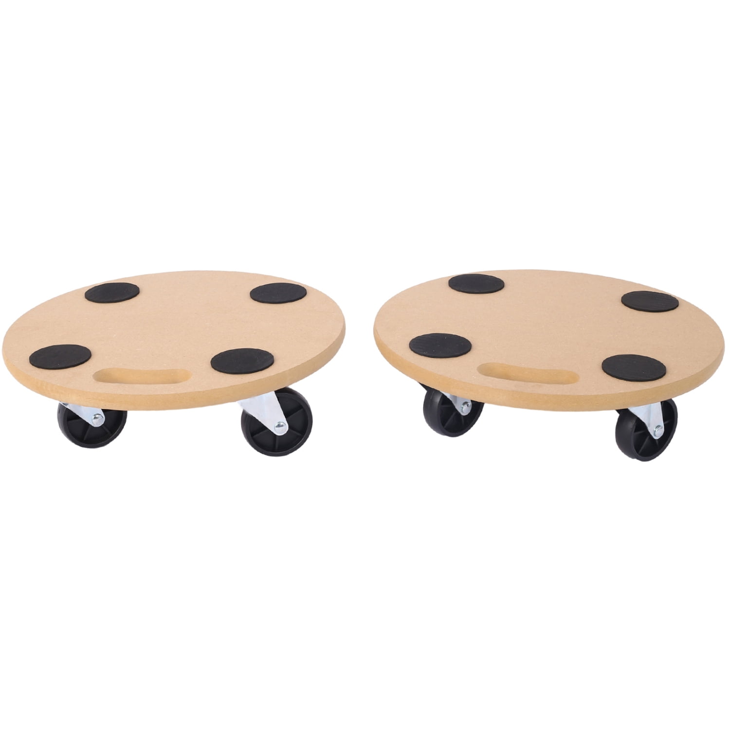 Set of 2 Sturdy and Reliable Furniture Moving Dollies with Wooden Base Effortless Rolling Wheels