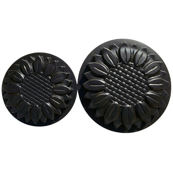 Set of 2 Sunflower-Shaped Durable Stepping Stone Molds - Concrete Cement Molds - DIY Stepping Stones for Garden Walkway - Flower Statues for Garden - Flower Garden Decor Molds