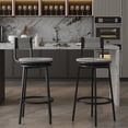 thumbnail image 1 of Set of 2 Swivel Bar Stools, 36inch Counter Height Bar Chairs with Metal Frame, Rustic Hand Woven Paper Rope Dining Chairs with Back and Footrest for Kitchen Counter Dining Room, 1 of 7