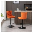 Set of 2 Swivel Velvet Barstools Adjusatble Seat Height Modern