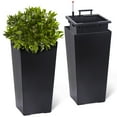 thumbnail image 1 of Set of 2 Tall Outdoor Planters,23" Tall Planters for Outdoor＆Indoor Plants,Modern Plant Pots with Drainage Holes＆Water Level Monitor＆Inner Bucket,Automatic Watering,Convenience,for Front Door, 1 of 8
