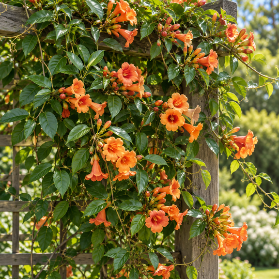 Set 2 Tangerine Beauty Crossvine Bignonia Capreolata Vibrant Orange Trumpet Plant 4-6"Tall