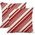 thumbnail image 1 of Set of 2 Throw Pillow Covers 18x18 Inch Christmas Contain Candy Cane Stripes in Red and Cream Colors Great for Wrapping Home Decor Pillowcases Square Pillow Cases Cushion Covers for Sofa Bed, 1 of 5
