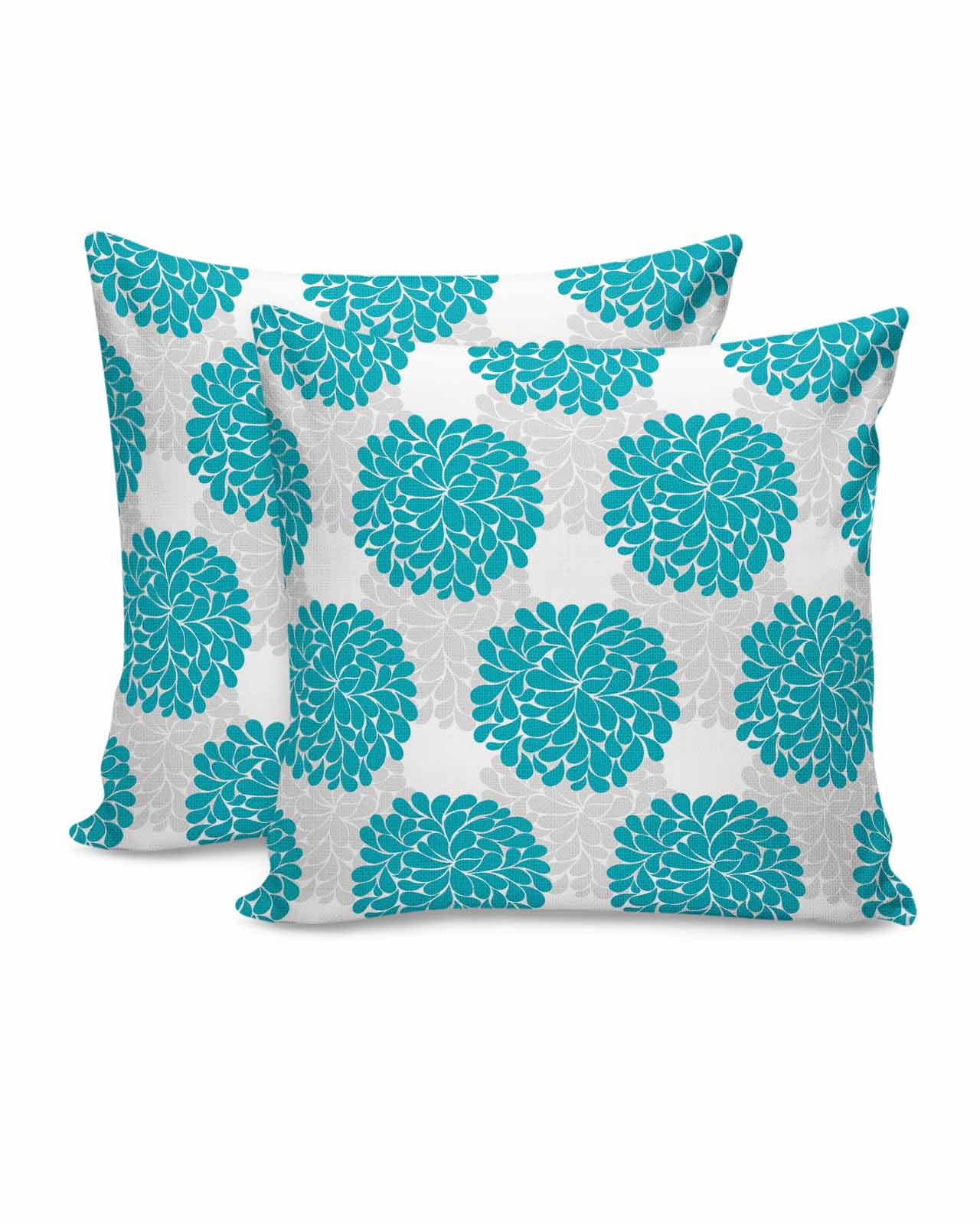 Set of 2 Throw Pillow Covers Square for Home Decor, Floral Embroidery