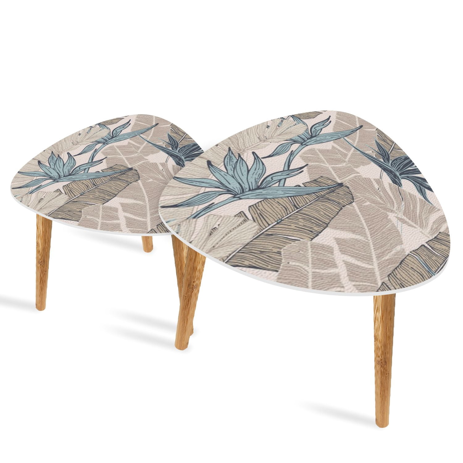Side Table Pattern Set of 2 Triangle End Table Nature seamless pattern Hand drawn abstract ...