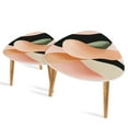 thumbnail image 1 of Set of 2 Triangle End Table Tranquil Pastel Abstract Soft Pink Beige Shapes Black Green Set of 2 Side Tables End Tables, Nesting Tables for Living Room, 1 of 5