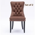thumbnail image 1 of Set of 2 Velvet Fabric Dining Chairs Luxury Tufted Back with Nailed Trim and Back Ring Pull Home Kitchen Dining Room Chairs Armless Accent Side Chairs Solid Rubber Wood Legs, 1 of 8