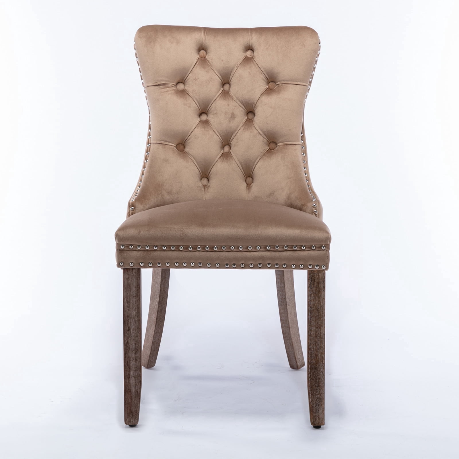 Rhromtree Modern Upholstered Set of 2 Velvet Dining Chairs with Tufted ...