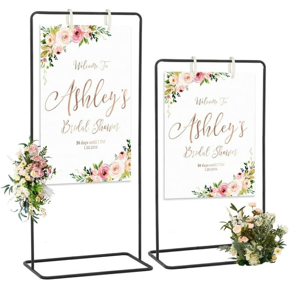 Set of 2 Wedding Welcome Sign Stand, 69" Wedding Sign Holder for Seating Charts ,Welcome to Our Wedding Sign Stand for Event Decor,Welcome Sign Stand for Party to Welcome Guests