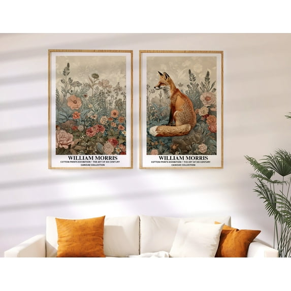 Set of 2 William Morris Prints, William Morris Exhibition Print, Fox Prints, Aesthetic Wall Art, Vintage Prints, William Morris Poster Poster Unframed