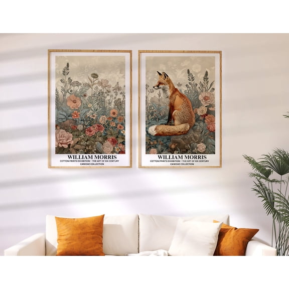 Set of 2 William Morris Prints, William Morris Exhibition Print, Fox Prints, Aesthetic Wall Art, Vintage Prints, William Morris Poster Poster Unframed