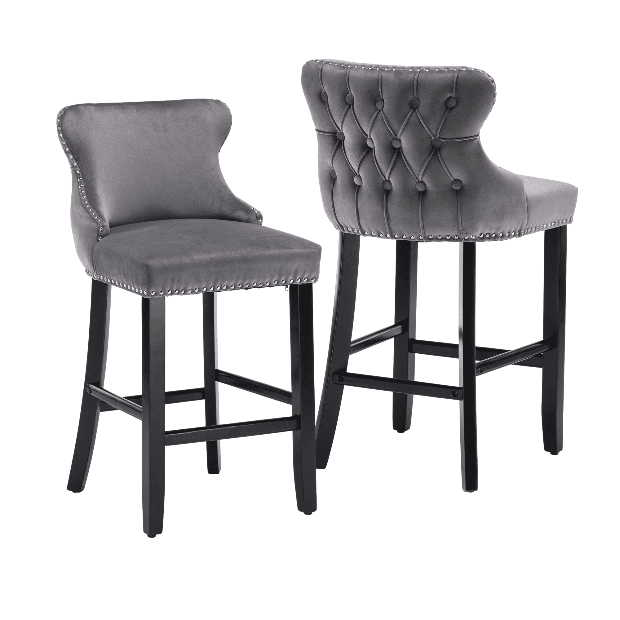 Adjustable Gray Saddle Style Backless Wood and Metal Bar Stools