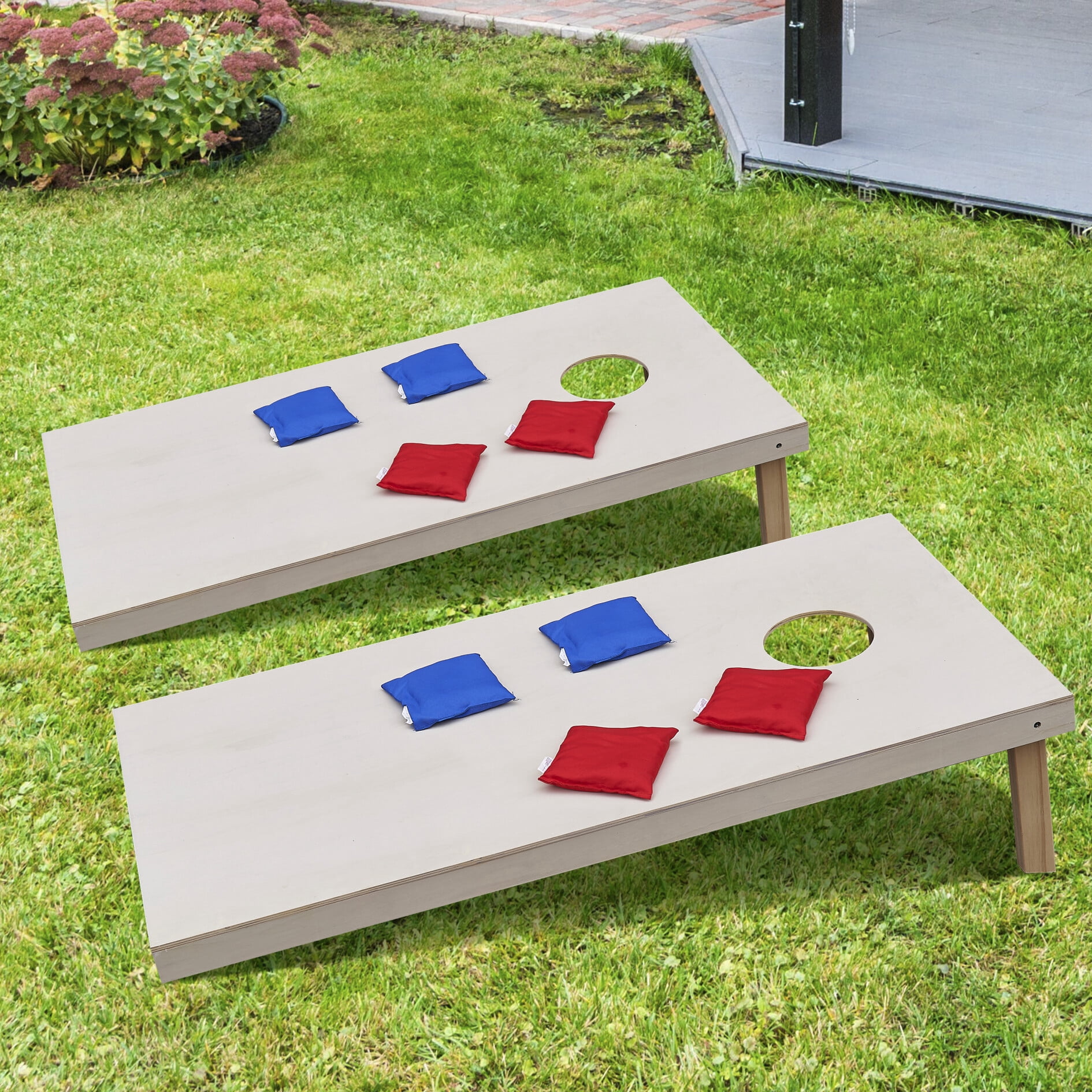 Set Di Cornhole Portatile OBOVO - Gioco Da Esterno Con 2 Tavole In PVC, 8 Sacchetti, Picchetti E Borsa Di Trasporto, Per Giardino, Spiaggia, Campeggio