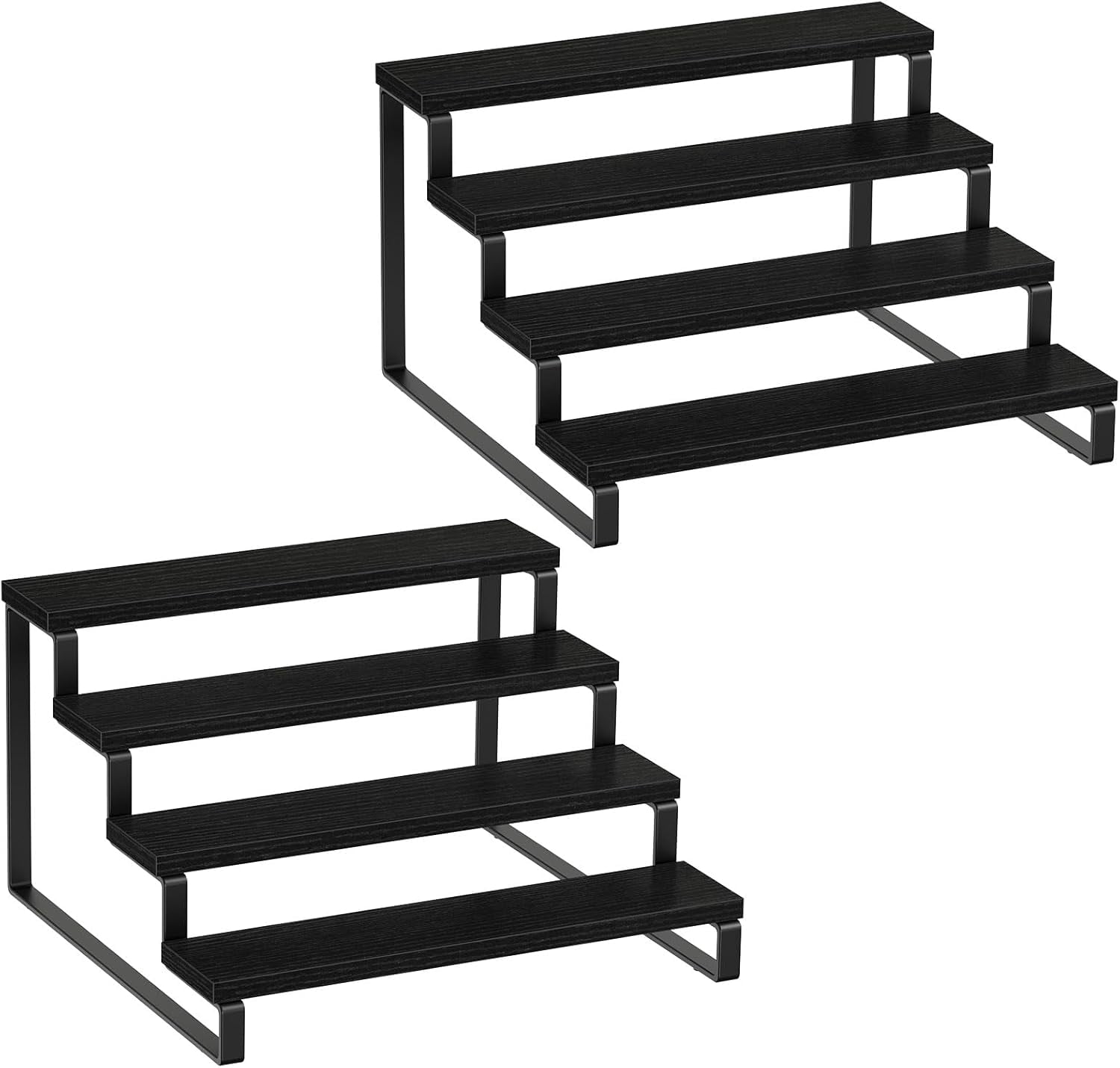 Set of 2 Wooden Display Stand Riser, 3 Tier Display Stand Perfume ...