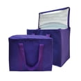 thumbnail image 1 of Set of 2 XL Insulated Cooler Bags,Reusable Grocery Bags with Durable Dual Zipper Closure,Keep Food Hot or Cold,Ideal for Instacart,Grocery Transport(Purple Color), 1 of 6