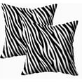 thumbnail image 1 of Set of 2 Zebra Print Animal Skin Tiger Stripes Abstract Pattern Line Background Fabric Amazing Throw Pillow Covers 18X18 Inch Decorative Pillow Cases for Couch Bedroom Living Room, 1 of 6