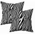 thumbnail image 1 of Set of 2 Zebra Stripes Pattern Zebra Print Animal Skin Abstract Pattern Line Background Throw Pillow Covers 18X18 Inch Decorative Pillow Cases for Couch Bedroom Living Room, 1 of 6