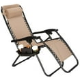 thumbnail image 1 of Set of 2 Zero Gravity Chair Patio Folding Lawn Lounge Chairs Outdoor Lounge Gravity Chair Camp Reclining Lounge Chair with Cup Holder Pillows for Poolside Backyard and Beach, 1 of 5