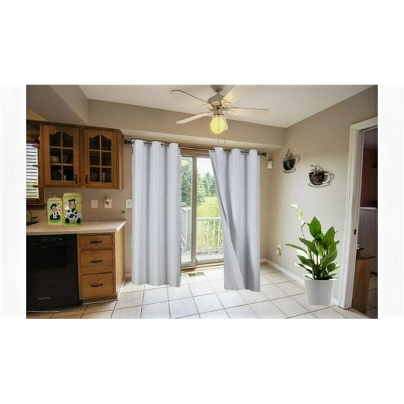 Set of 2 panels NOA-White Color 100% Blackout Privacy 95"inch Long Drapes Energy Saving for Bedroom Room Darkening Curtains for Living Room Home décor