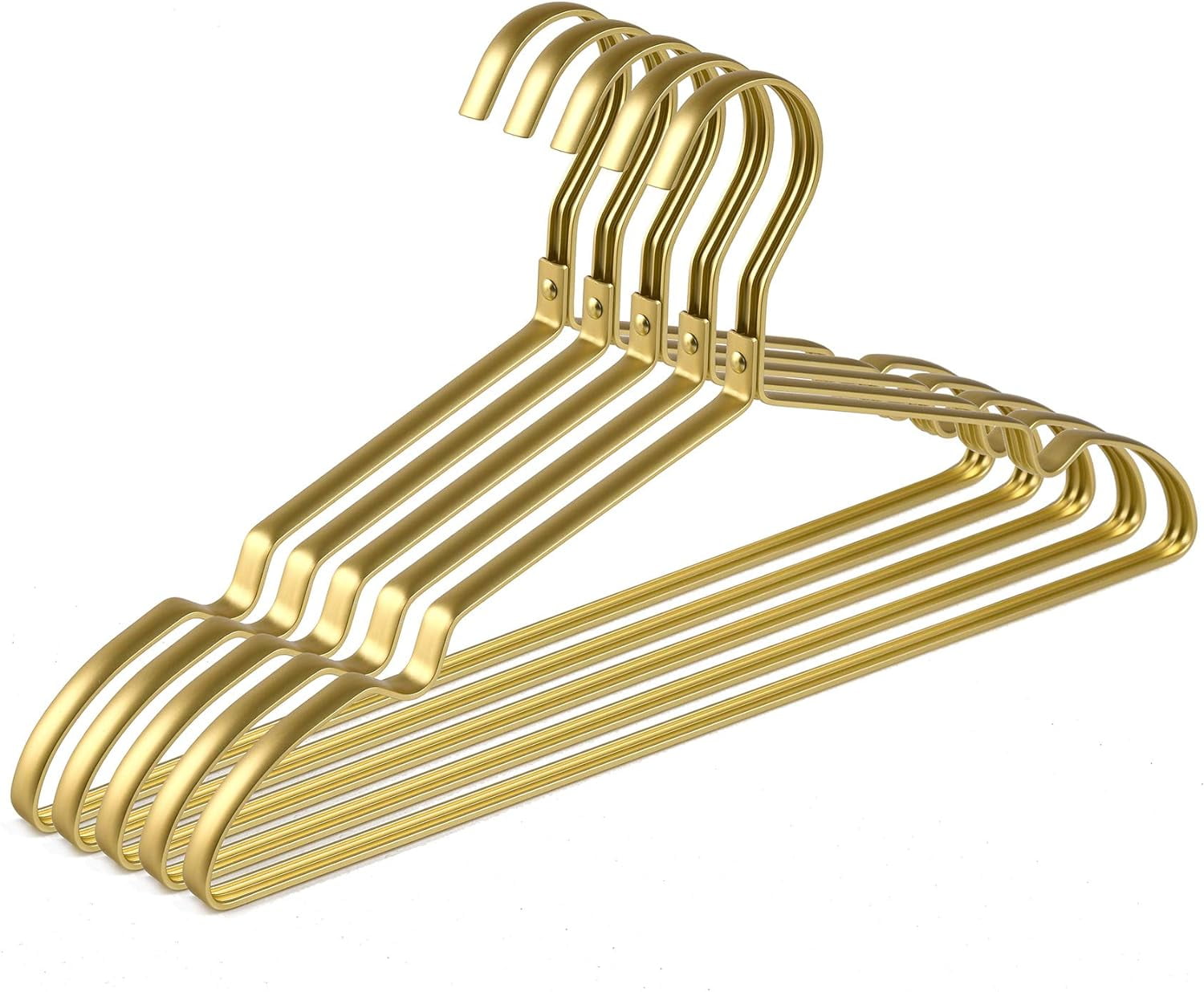 Metal Rangs For Top Set of 20 Aluminum Iron Hangers 42cm, Matte Gold Metal Hanger for ...