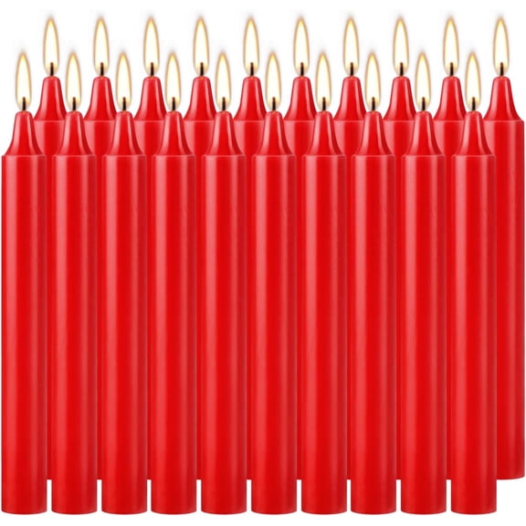 Set of 20 Red Spell Chime Candles – 4 Inch Unscented Candlesticks for Christmas, Weddings, Rituals, Prayer, Birthdays, Meditation, Altar, Party, Home Decor
