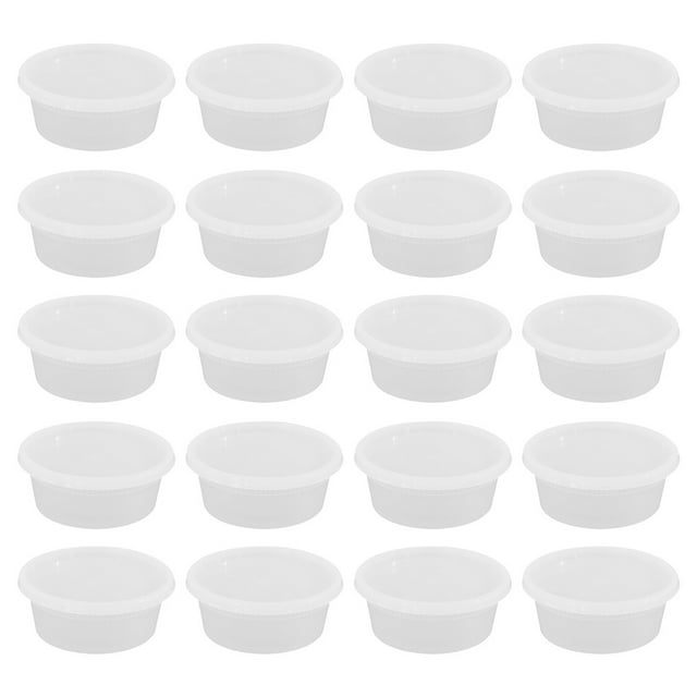 Set of 20 Round Food Storage Boxes with Airtight Lids Clear, Food Grade, BPAFree, Freezer and