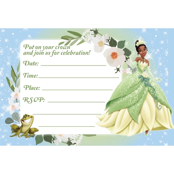 Set of 20 Royal Princess-Themed Happy Birthday Invitation Cards & Envelopes - Lightweight (240g), Postcard Style Invites for the Perfect Party Pack Y114