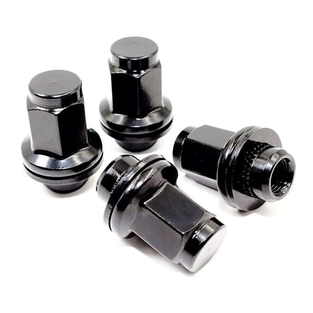 Set of 20 Veritek 14x1.5mm OEM Style Factory 1.80 Inch 7/8 22mm Hex Mag Washer Replacement Black Lug Nuts for Toyota Sequoia Landcruiser Tundra Lexus LX