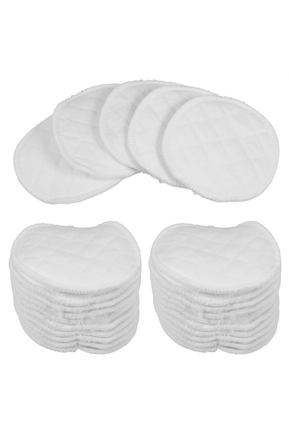 Set of 24 Anti-Overflow Breast Pads,Soft Cotton Breastfeeding Care Pads,Washable Nursing Pads,Comfortable Nipple Pads,Highly Absorbent Postpartum Essentials,for Pregnant Women (White)