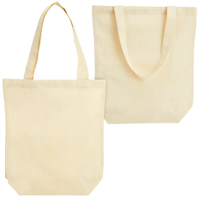 Set of 24 Bulk Blank Cotton Canvas Tote Bags for Women, DIY, Arts and