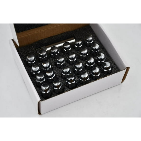 Set 24 Epoch Spline Lug Nut Kit Chrome 14mm x 1.5 1.9" Tall M14x1.5 - 6 Spline